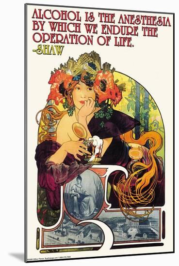 Bieres de le Meuse-Alphonse Mucha-Mounted Art Print