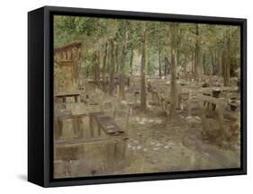 Biergarten in Dachau, 1888-Fritz von Uhde-Framed Stretched Canvas