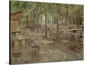 Biergarten in Dachau, 1888-Fritz von Uhde-Stretched Canvas