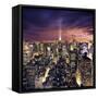 Big Apple after Sunset - New York Manhattan at Night-dellm60-Framed Stretched Canvas