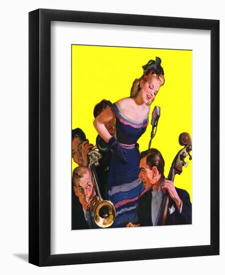 "Big Band and Songstress,"April 15, 1939-Emery Clarke-Framed Premium Giclee Print