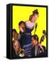 "Big Band and Songstress,"April 15, 1939-Emery Clarke-Framed Stretched Canvas