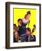 "Big Band and Songstress,"April 15, 1939-Emery Clarke-Framed Giclee Print