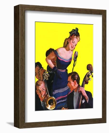 "Big Band and Songstress,"April 15, 1939-Emery Clarke-Framed Giclee Print