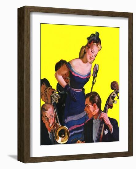 "Big Band and Songstress,"April 15, 1939-Emery Clarke-Framed Giclee Print