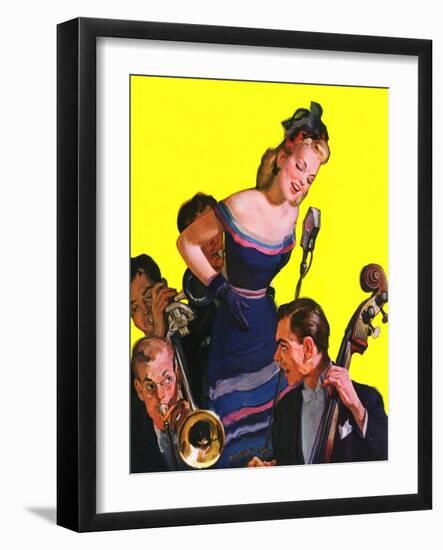 "Big Band and Songstress,"April 15, 1939-Emery Clarke-Framed Giclee Print