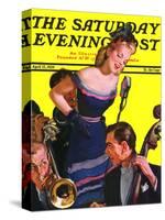 "Big Band and Songstress," Saturday Evening Post Cover, April 15, 1939-Emery Clarke-Stretched Canvas