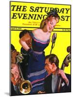 "Big Band and Songstress," Saturday Evening Post Cover, April 15, 1939-Emery Clarke-Mounted Giclee Print