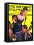 "Big Band and Songstress," Saturday Evening Post Cover, April 15, 1939-Emery Clarke-Framed Stretched Canvas