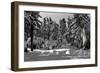 Big Bear Lake, CA in the Winter Snow View Photograph - Big Bear Lake, CA-Lantern Press-Framed Art Print