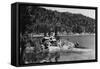 Big Bear Lake, CA View of Treasure Island Photograph - Big Bear Lake, CA-Lantern Press-Framed Stretched Canvas