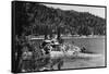 Big Bear Lake, CA View of Treasure Island Photograph - Big Bear Lake, CA-Lantern Press-Framed Stretched Canvas