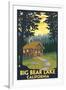 Big Bear Lake, California -Cabin in the Woods-Lantern Press-Framed Art Print