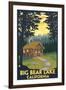 Big Bear Lake, California -Cabin in the Woods-Lantern Press-Framed Art Print