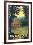 Big Bear Lake, California -Cabin in the Woods-Lantern Press-Framed Art Print