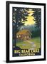 Big Bear Lake, California -Cabin in the Woods-Lantern Press-Framed Art Print