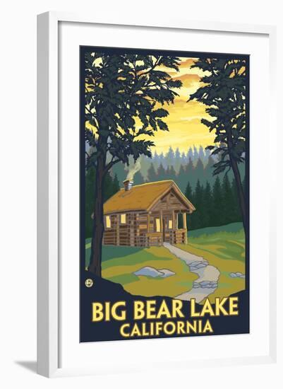 Big Bear Lake, California -Cabin in the Woods-Lantern Press-Framed Art Print