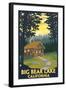 Big Bear Lake, California -Cabin in the Woods-Lantern Press-Framed Art Print