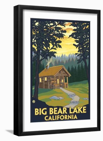 Big Bear Lake, California -Cabin in the Woods-Lantern Press-Framed Art Print