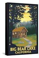 Big Bear Lake, California -Cabin in the Woods-Lantern Press-Framed Stretched Canvas