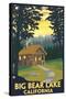 Big Bear Lake, California -Cabin in the Woods-Lantern Press-Stretched Canvas