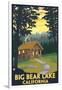 Big Bear Lake, California -Cabin in the Woods-Lantern Press-Framed Art Print