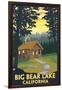 Big Bear Lake, California -Cabin in the Woods-Lantern Press-Framed Art Print