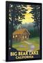 Big Bear Lake, California -Cabin in the Woods-Lantern Press-Framed Art Print