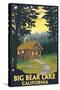 Big Bear Lake, California -Cabin in the Woods-Lantern Press-Stretched Canvas