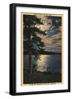 Big Bear Lake, California - Moonlit View of the Lake-Lantern Press-Framed Art Print