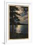 Big Bear Lake, California - Moonlit View of the Lake-Lantern Press-Framed Art Print