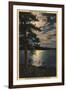 Big Bear Lake, California - Moonlit View of the Lake-Lantern Press-Framed Art Print