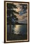 Big Bear Lake, California - Moonlit View of the Lake-Lantern Press-Framed Art Print