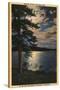 Big Bear Lake, California - Moonlit View of the Lake-Lantern Press-Stretched Canvas