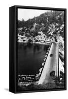 Big Bear Lake, California - View of Highway across the Dam-Lantern Press-Framed Stretched Canvas