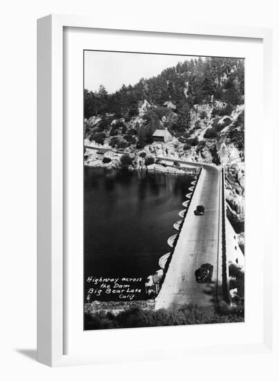 Big Bear Lake, California - View of Highway across the Dam-Lantern Press-Framed Art Print