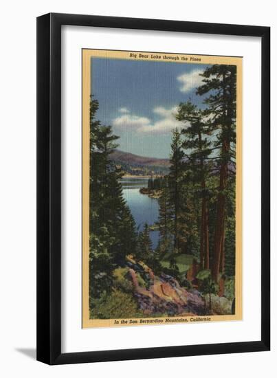 Big Bear Lake, California - View of the Lake through the Pines No. 2-Lantern Press-Framed Art Print