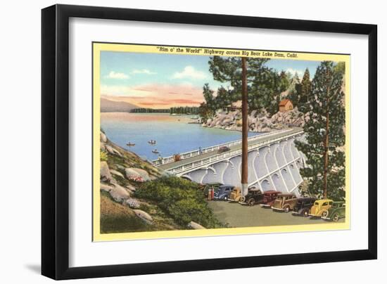 Big Bear Lake Dam, California-null-Framed Art Print