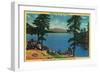 Big Bear Lake from the West End - Big Bear Lake, CA-Lantern Press-Framed Art Print