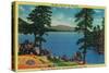 Big Bear Lake from the West End - Big Bear Lake, CA-Lantern Press-Stretched Canvas