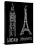 Big Ben and Eiffel Tower-Alisa Foytik-Stretched Canvas