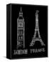 Big Ben and Eiffel Tower-Alisa Foytik-Framed Stretched Canvas