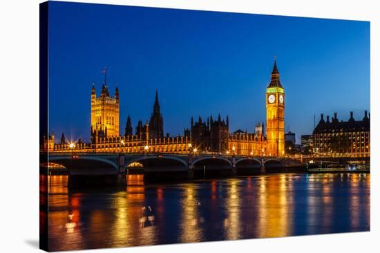 Big Ben and House of Parliament at Night, London, United Kingdom-anshar-Stretched Canvas