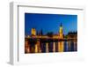 Big Ben and House of Parliament at Night, London, United Kingdom-anshar-Framed Photographic Print