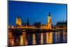 Big Ben and House of Parliament at Night, London, United Kingdom-anshar-Mounted Photographic Print