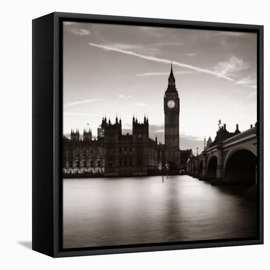 Big Ben and House of Parliament in London at Dusk Panorama.-Songquan Deng-Framed Stretched Canvas