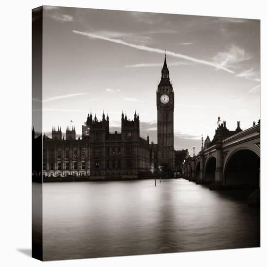 Big Ben and House of Parliament in London at Dusk Panorama.-Songquan Deng-Stretched Canvas