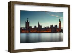 Big Ben and House of Parliament in London at Dusk Panorama.-Songquan Deng-Framed Photographic Print