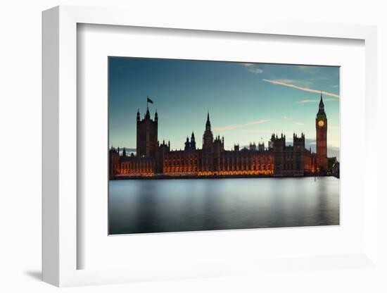 Big Ben and House of Parliament in London at Dusk Panorama.-Songquan Deng-Framed Photographic Print