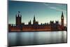 Big Ben and House of Parliament in London at Dusk Panorama.-Songquan Deng-Mounted Photographic Print